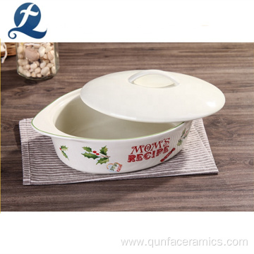 Christmas Kitchen Baking Ceramic Bakeware With Handle